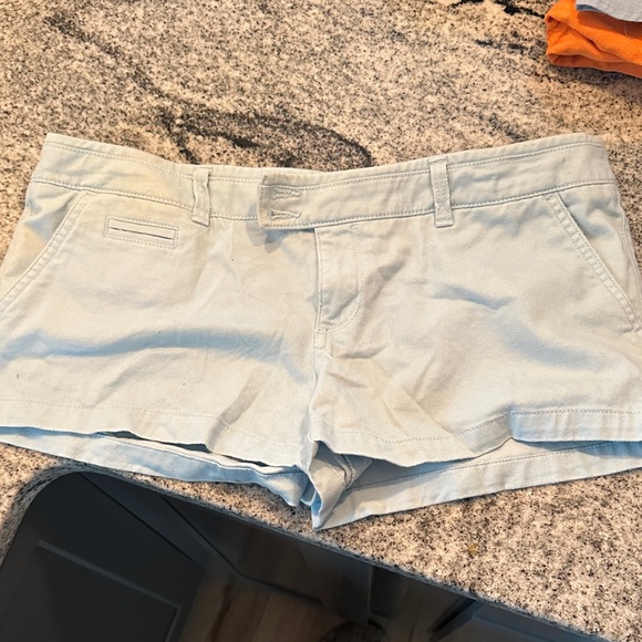 Y2K American Eagle Outfitters Light Blue Floral Trim Shorts - Picture 6 of 7